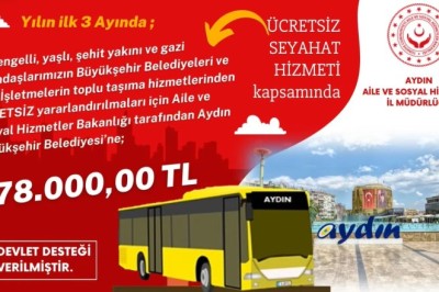 BÜYÜKŞEHİR'DE ULAŞIMA 2022'NİN İLK 3 AYINDA 478 BİN TL ÖDENDİ