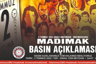 SİVAS MADIMAK'TA KATLEDİLENLER ANILACAK