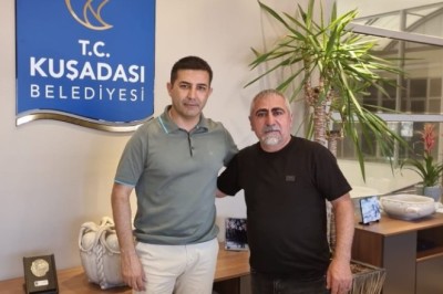 KUŞADASI SİVEREKLİLER DERNEĞİ BAŞKANI HAMZA KÜRKÇİ'DEN BAŞKAN ÖMER GÜNEL'E ZİYARET